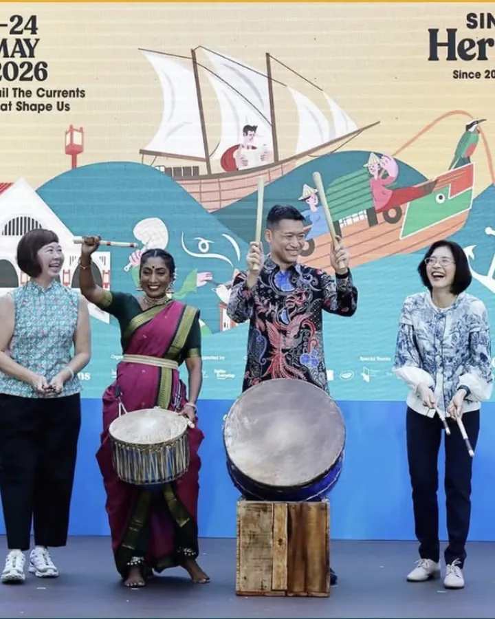 Percussionists at the Singapore HeritageFest opening